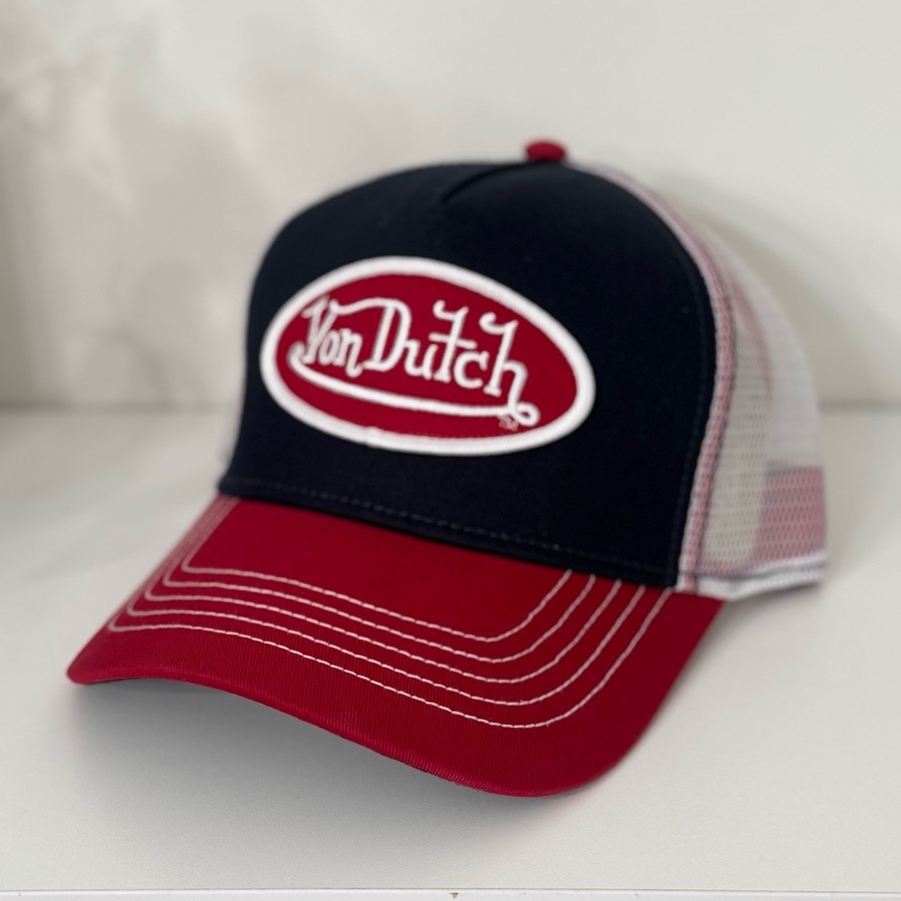 NWT Von Dutch Navy and Red Classic Trucker -